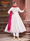 Sajawat By Mukesh Rayon Anarkali Kurti With Bottom Dupatta Wholesalers In Surat
